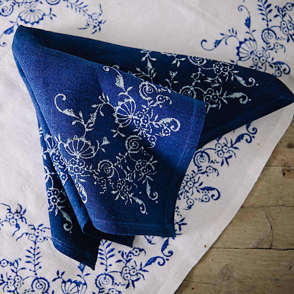 Blaudruck-Servietten, 2er-Set