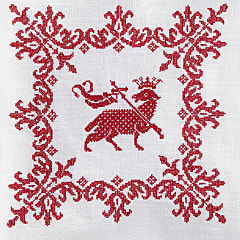 Bestickte Weihkorbdecke, 80 cm